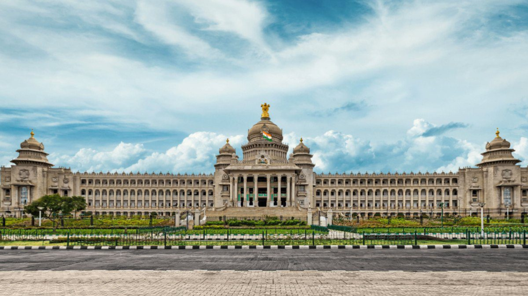 Vidhana Soudha lit up at night