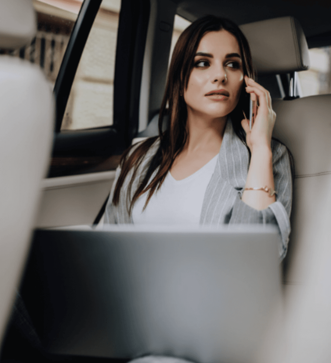 Happy employees commuting